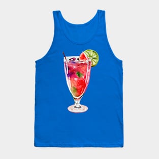 Cocktail Summer Watercolor Tank Top